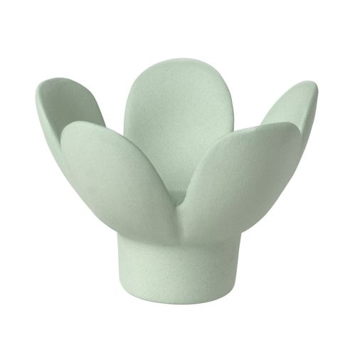 Rader Candle Holder In Porcelain Flower Design In Green - RA51579