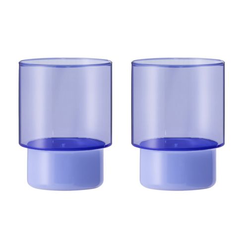 Remember Drinking Glasses Made From Borosilicate Glass Jill Design In Blue Set of 2 - REGL22