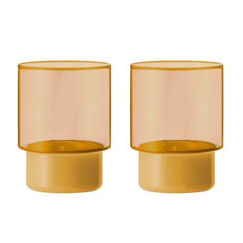 Remember Drinking Glasses Made From Borosilicate Glass Jill Design In Yellow Set of 2 - REGL23