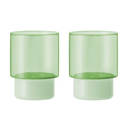 Remember Drinking Glasses Made From Borosilicate Glass Jill Design In Green Set of 2 - REGL24