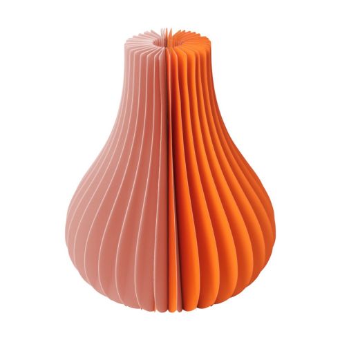 Remember Paper Vase With Glass Inner Tube Yuki Design In 2 Tone Orange - REHPV02