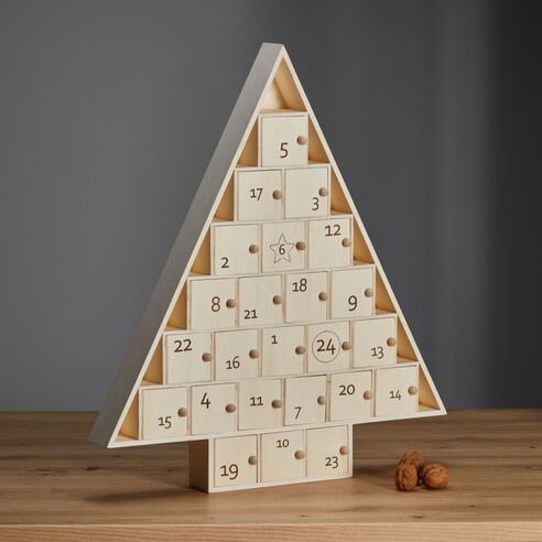 Philippi Advent Calendar Tree Design In Natural Plywood - PH300131