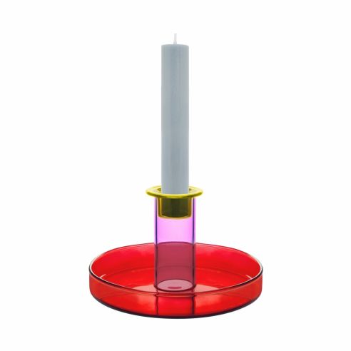Remember Candle Holder In Tough Borosilicate Glass Lucy Design In Red With Damaged Box (Non Returnable) - REKH60Z1