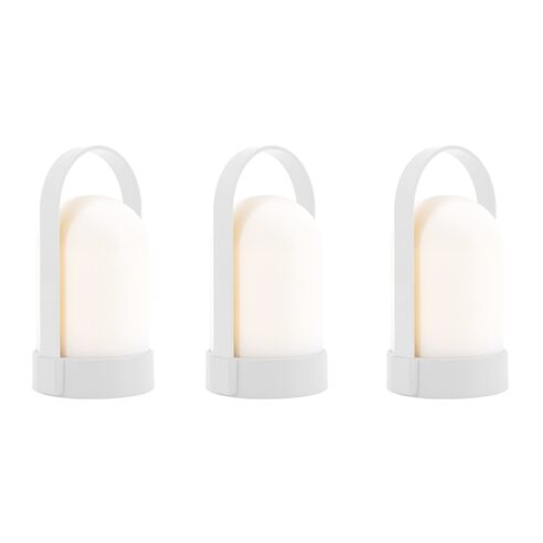 Remember Rechargeable Portable LED Lamp With Carry Handle Little URI Piccolo Set Of 3 Pure White - RELU32