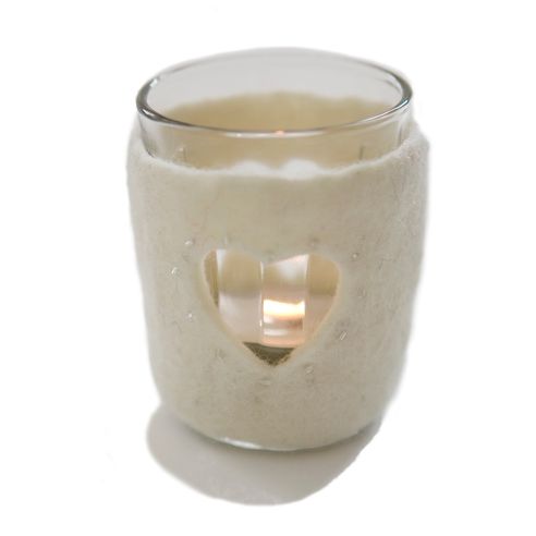 White Heart Felt Holder - EN101421