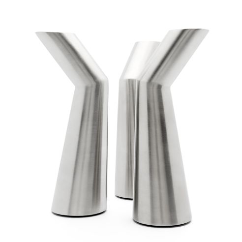 Zilverstad Candle Holder Oblique Design in Matt Stainless Steel Set of 3 - BR8116070
