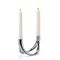Philippi Candle Holder Bow Design 2 Pieces Set Nickel Mirror Polished Finish With Magnets - PH123125