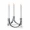 Philippi Candle Holder Bow Design 3 Pieces Set Nickel Mirror Polished Finish With Magnets - PH123126