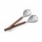 Philippi Salad Server Brick Design 2 Pieces Set Walnut Wood Stainless Steel Brushed In Wooden Box - PH353015