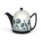 Bredemeijer Teapot Cosy Manto Tulip Design Stoneware Black Body 1.0L With Printed White Ceramic Casing And Stainless Steel Fine Mesh Filter - BR132002