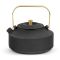 Bredemeijer Teapot Cast Iron Shangdong Design 1.0L In Black With Stainless Steel Fine Mesh Filter - BR153205