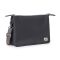 Roka London Carnaby XL Cross Body Shoulder Bag Recycled Repurposed Sustainable Canvas In Faded Black - RKCAXL029