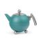 Bredemeijer Teapot Double Wall Bella Ronde Design 1.2L in Sea Blue With Chrome Fittings - BR101021