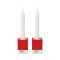 Pantone Candle & Tea Light Holder Set of 2 In Handmade Fine China Red 2035C - PT101722035