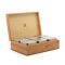 Bredemeijer Tea Box With 6 Aluminium Square Canisters And A Solid Lid in Natural Bamboo With Slight Damage To Outer Surface - BR184000Z1