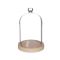 Ideas4Seasons Dome Bell Jar with Heart Top Decal And Wood Base Diameter 12cm Ht18.5cm - ID29363