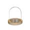 Ideas4Seasons Dome Bell Jar With LED Lit Wooden Base Diameter 12cm Ht13.5cm - ID29492