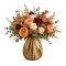 Ideas4Seasons Vase In Ceramic Lily Twist Design Brown Small - ID37158