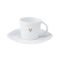 Rader Espresso Coffee Cup In White Porcelain With Silver Heart Decal - RA14342