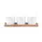 Rader Condiment Bowls In Porcelain With Spoons And Heart Decal Set of 3 On Acacia Wood Board - RA15691