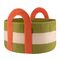Remember Storage Basket Colombo Design In Shallow Size Made Of Sewn Cotton Rope In Green With 2 Carry Handles - REHAK05